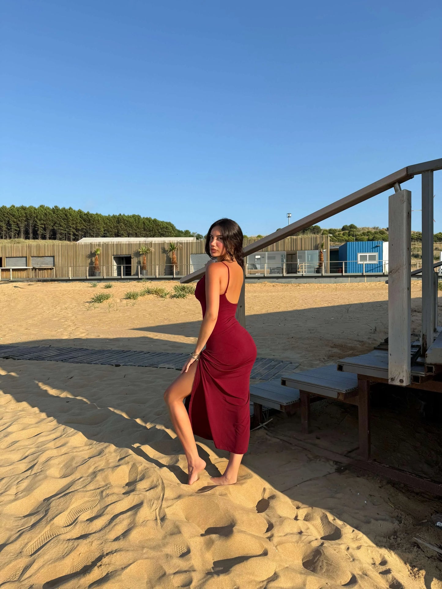 HENAN STRAPPY DRESS WITH SLIT