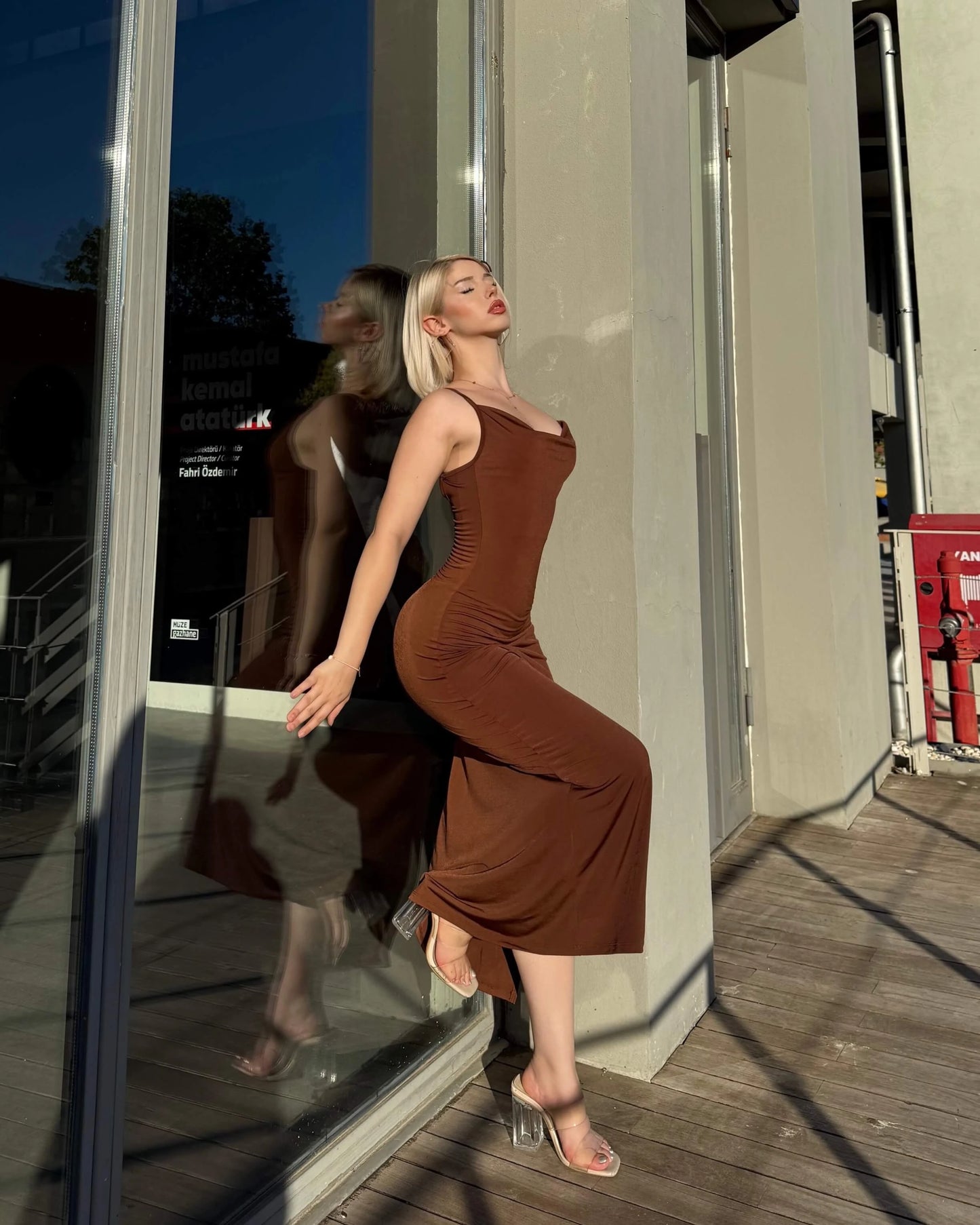 HENAN STRAPPY DRESS WITH SLIT