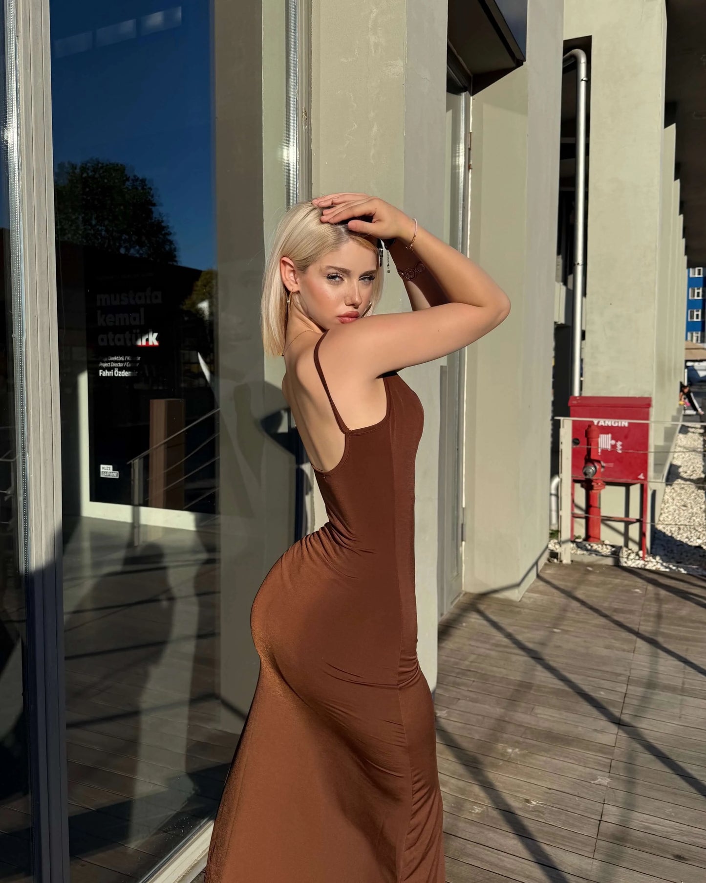 HENAN STRAPPY DRESS WITH SLIT