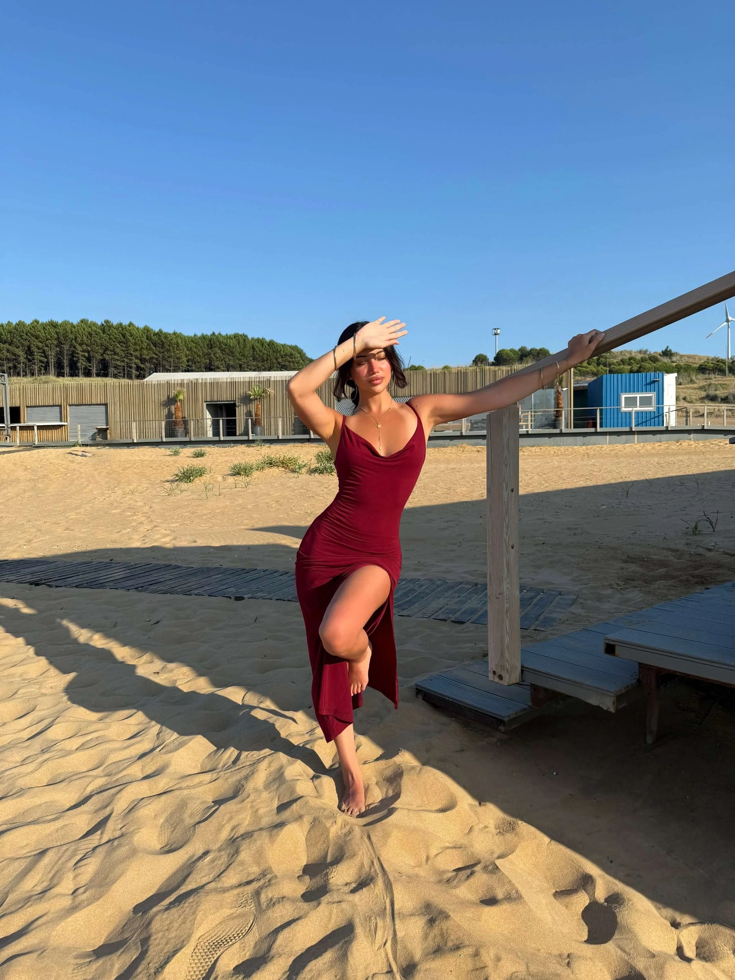 HENAN STRAPPY DRESS WITH SLIT