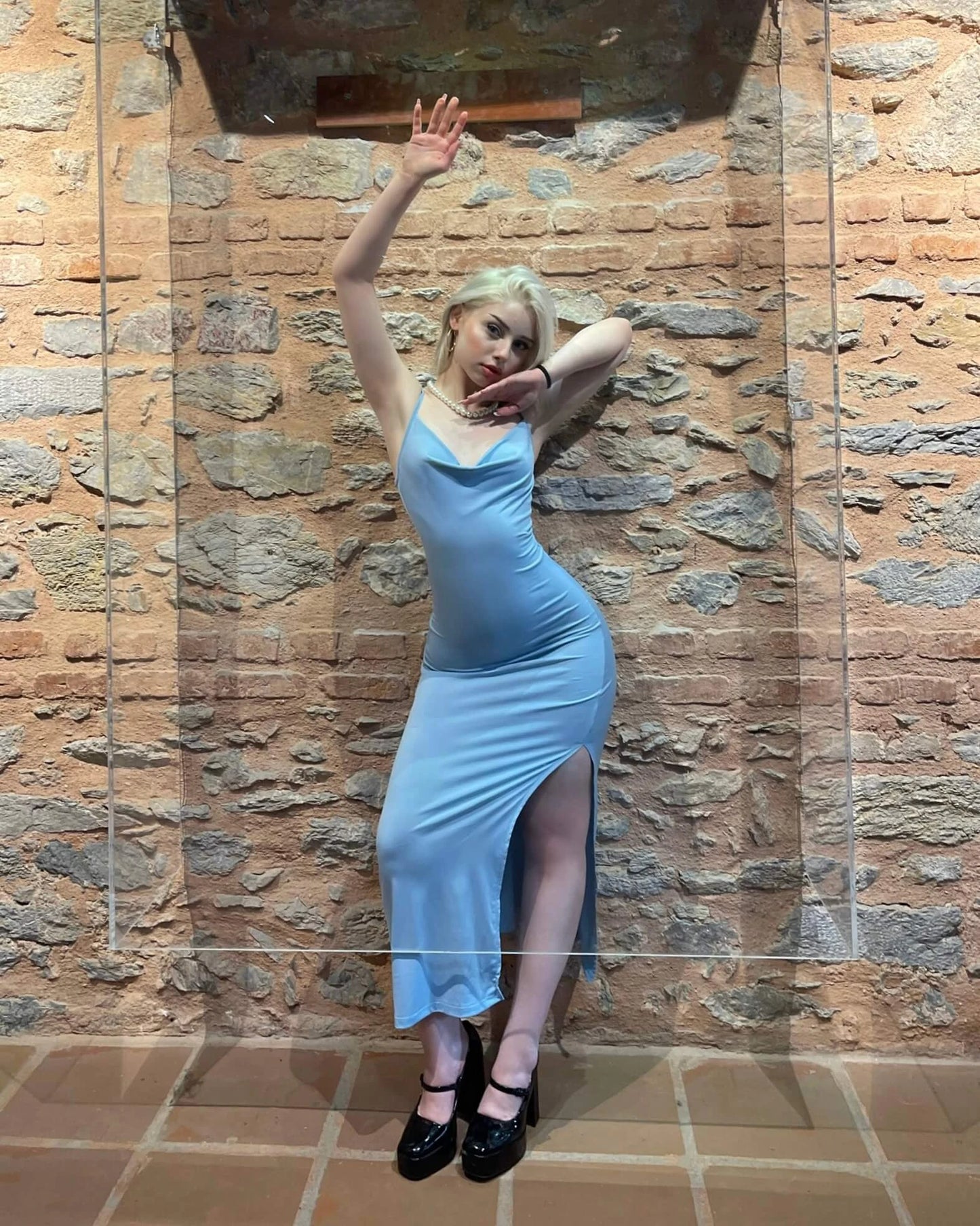 HENAN STRAPPY DRESS WITH SLIT