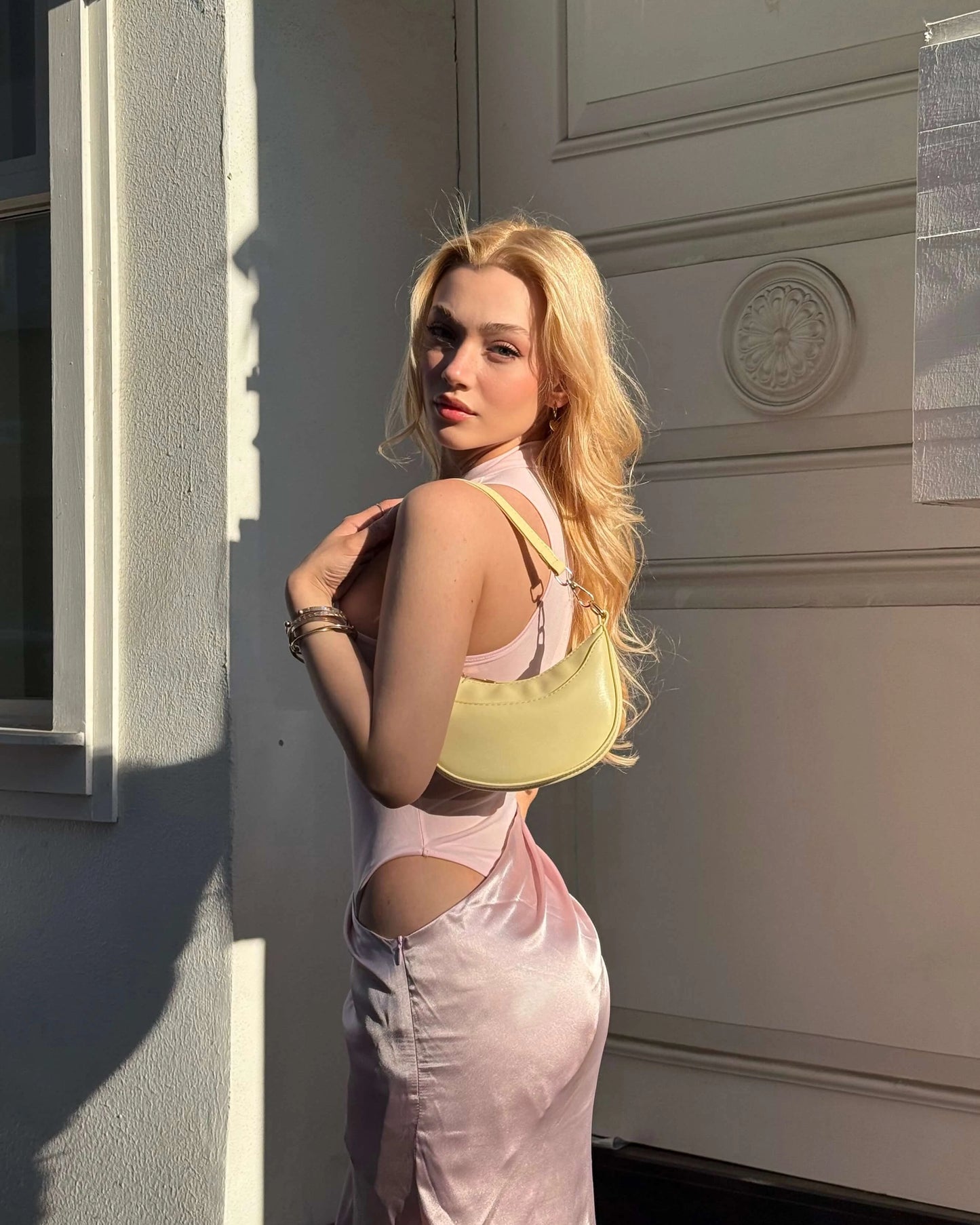LEBANON SATIN BODYSUIT DETAIL DRESS