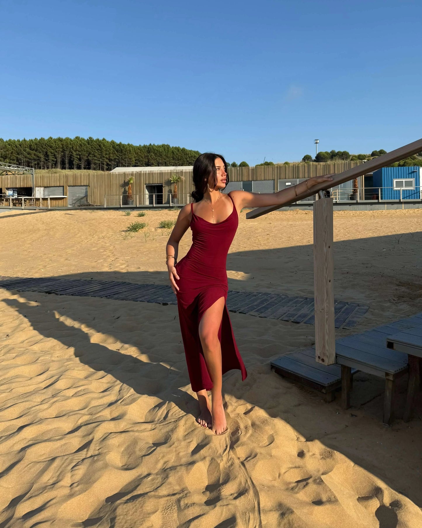 HENAN STRAPPY DRESS WITH SLIT