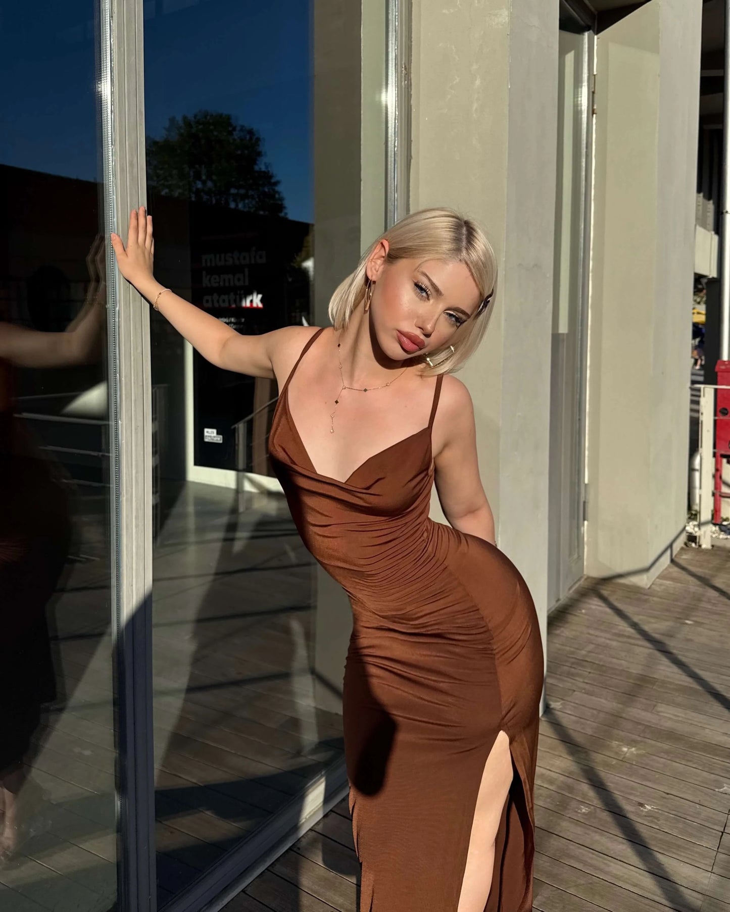 HENAN STRAPPY DRESS WITH SLIT
