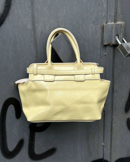 KRAUSE POWDER YELLOW ARM BAG WITH DOUBLE BELT DETAIL